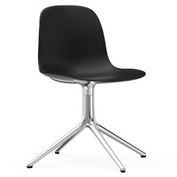 Form Chair Swivel stoel met aluminium onderstel, zwart
