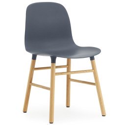 Form Chair stoel met eiken onderstel, blauw