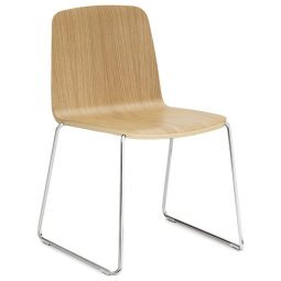 Just Chair stoel met verchroomd onderstel eiken