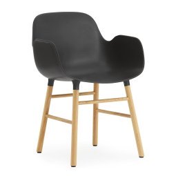 Tweedekansje - Form Armchair stoel met eiken onderstel zwart