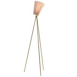 Oslo Wood vloerlamp goud onderstel beige kap