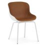 Hyg stoel front upholstery met stalen onderstel Wit / Leer