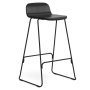 Just Barstool barkruk met rugleuning 75 cm zwart