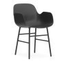 Form Armchair stoel met stalen onderstel zwart