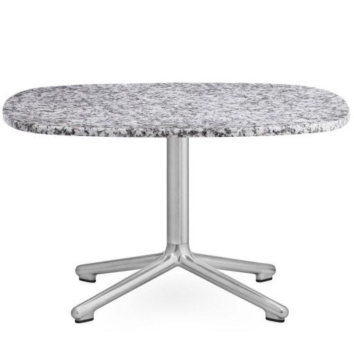 Era salontafel 67x66 met aluminium onderstel, grijs