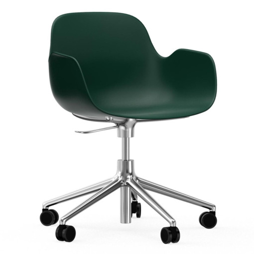 Form Armchair bureaustoel met aluminium onderstel, groen