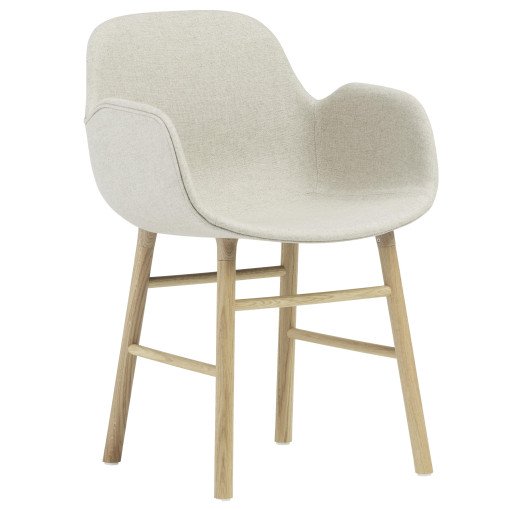 Form armchair stoel gestoffeerd eiken Main Line Flax White
