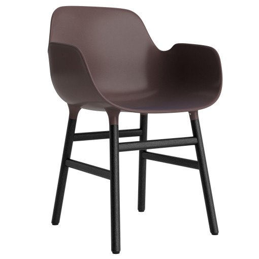 Form Armchair stoel met zwart onderstel bruin