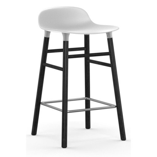 Form Barstool barkruk 65cm met zwart onderstel wit