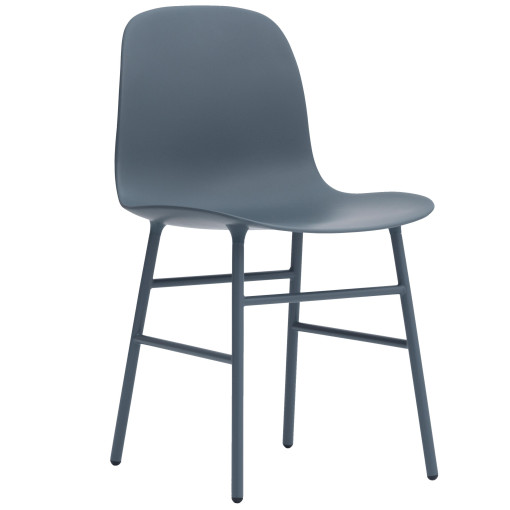 Form Chair stoel met stalen onderstel blauw