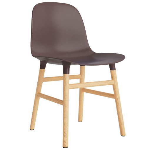 Form Chair stoel met eiken onderstel, bruin