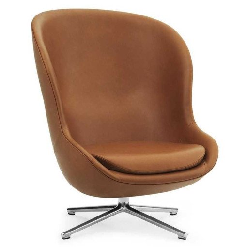 Hyg High Swivel fauteuil Ultra Leather Brandy