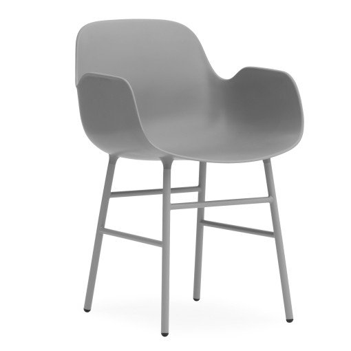 Form Armchair stoel met stalen onderstel grijs