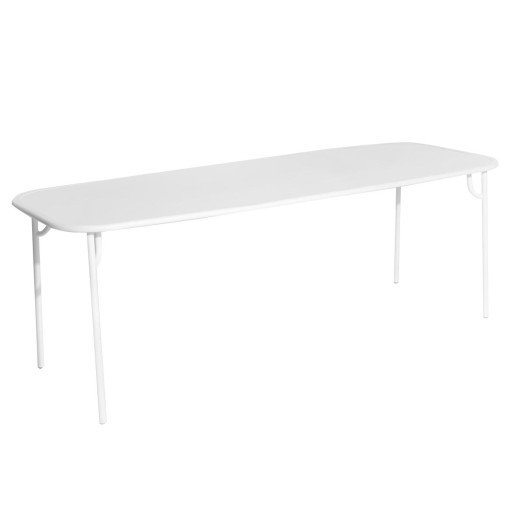 Week-end tuintafel 220x85 met dicht blad wit