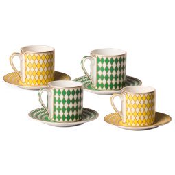 Chess Espresso mok set van 4