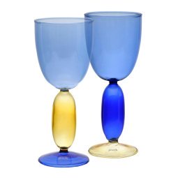 Boon wijnglas Blue/Blue/Yellow set van 2