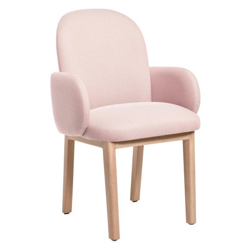 Dost stoel eiken onderstel roze