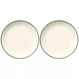 Dé tableware by Ann Demeulemeester dinerbord Ø28 set van 2 White/Black 1