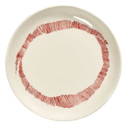 Feast by Ottolenghi gebaksbordje Ø16 white swirl stripes red