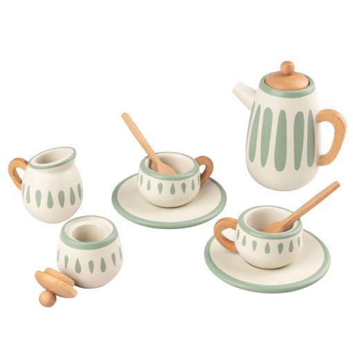 Wooden teaset speelgoed groen
