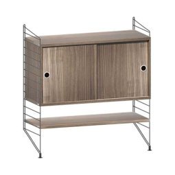 Dressoir small, zwart/walnoot