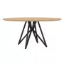 Butterfly Quadpod tafel Ø140, zwart frame, hardwax light 3041, verjongd afgerond