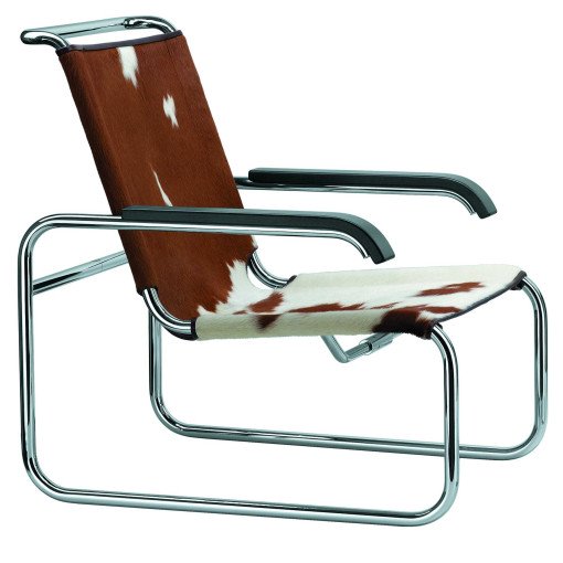 S35 LV fauteuil koeienhuid bruin/wit