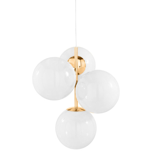 Globe Chandelier Mini hanglamp opaal/goud