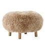 Little Petra poef Sheepskin Honey, eiken