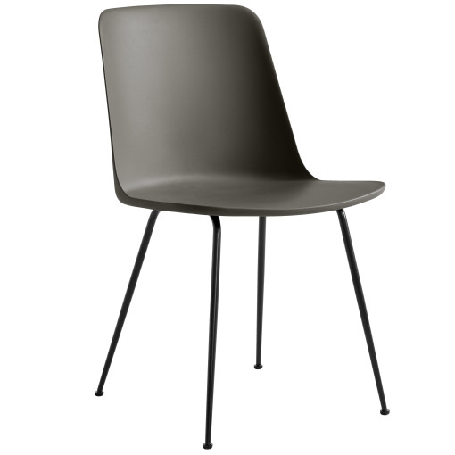 Rely HW6 stoel stone grey, zwart onderstel