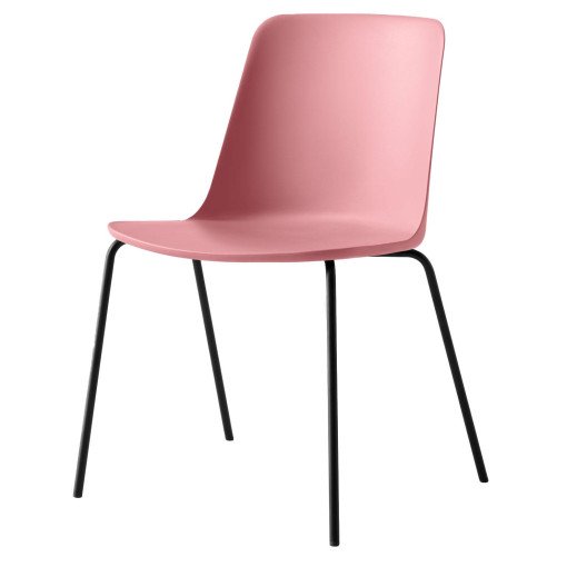 Rely HW65 stoel zwart/chrome onderstel Soft Pink
