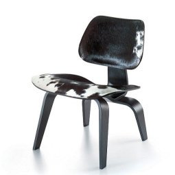 LCW Calf's Skin loungestoel zwart/wit