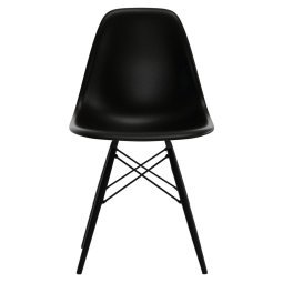 Eames Plastic Side Chair DSW zwart esdoorn, Deep Black