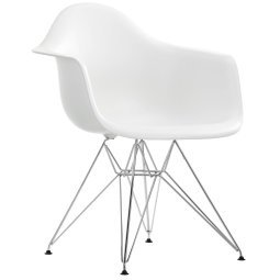 Eames DAR stoel verchroomd onderstel, White