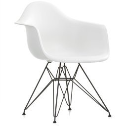 Eames DAR stoel zwart gepoedercoat onderstel, White