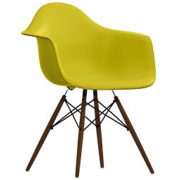 Eames DAW stoel donker esdoorn onderstel, Mustard