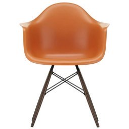 Eames DAW stoel donker esdoorn onderstel, Rusty Orange