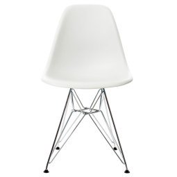 Eames DSR stoel verchroomd onderstel, White