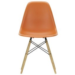 Eames DSW stoel geelachtig esdoorn onderstel,Rusty Orange