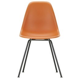 Eames DSX stoel zwart gepoedercoat onderstel, Rusty Orange