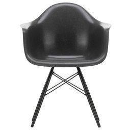 Eames DAW Fiberglass stoel zwart esdoorn, elephant hide grey