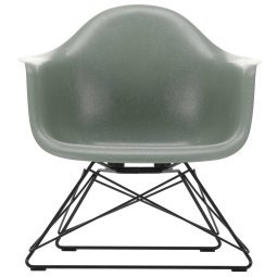 Eames LAR Fiberglass loungestoel zwart, sea foam green