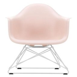 Eames LAR loungestoel wit onderstel, Pale Rose