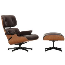 Eames Lounge chair met Ottoman fauteuil (nieuwe afmetingen) Chocolate