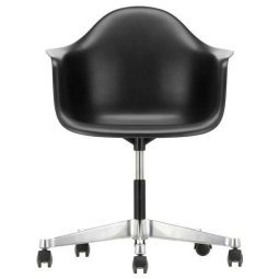 Eames PACC stoel, draaibaar met wielen diepzwart