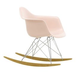 Eames RAR schommelstoel esdoorn chroom, Pale Rose