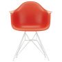 Eames DAR stoel wit gepoedercoat onderstel, Poppy Red