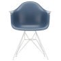 Eames DAR stoel wit gepoedercoat onderstel, Sea Blue