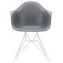 Eames DAR stoel wit gepoedercoat onderstel, Granite Grey