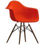 Eames DAW stoel donker esdoorn onderstel, Poppy Red